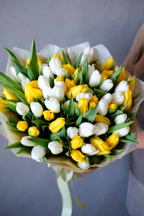 Букет из желтых и белых тюльпанов (2)